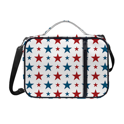 Red And Blue USA Star Pattern Print Shoulder Strap Bible Bag