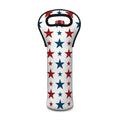 Red And Blue USA Star Pattern Print Single Neoprene Wine Tote