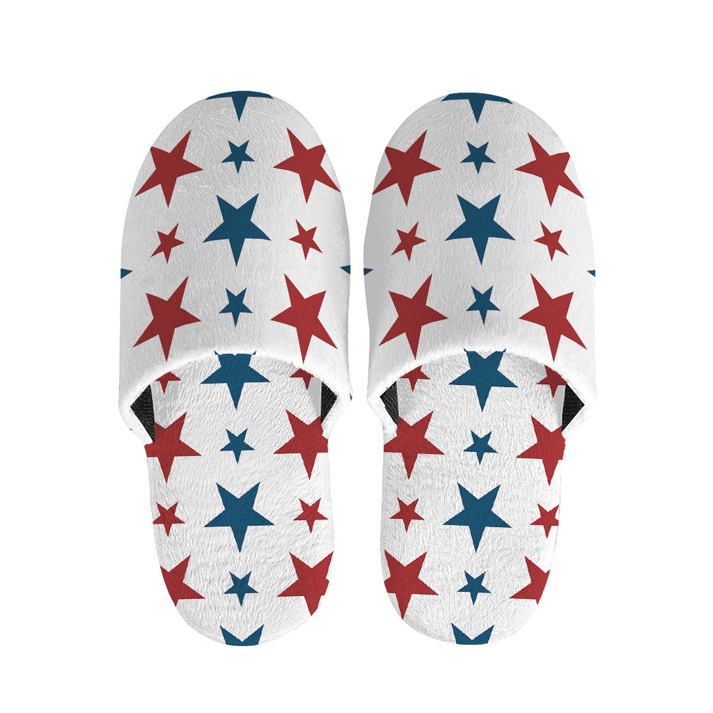 Red And Blue USA Star Pattern Print Slippers