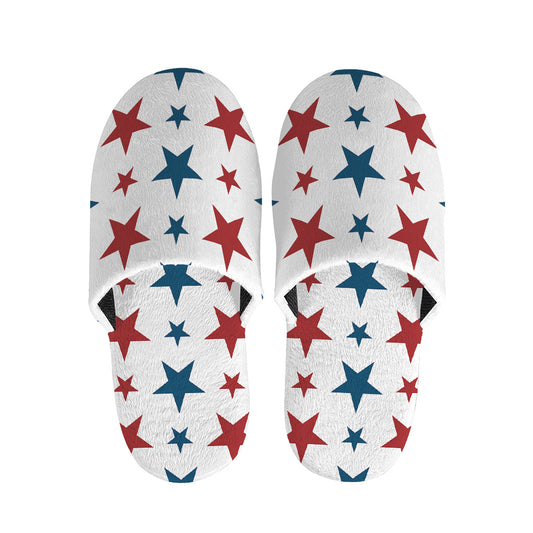 Red And Blue USA Star Pattern Print Slippers