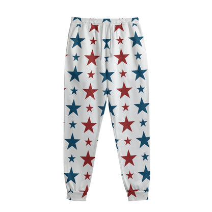 Red And Blue USA Star Pattern Print Sweatpants