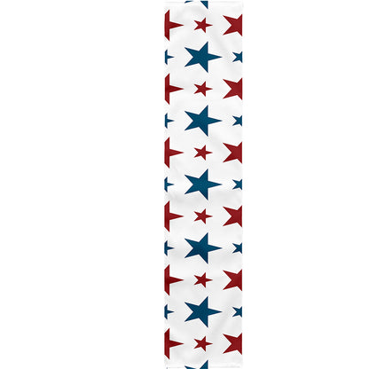 Red And Blue USA Star Pattern Print Table Runner