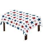 Red And Blue USA Star Pattern Print Tablecloth