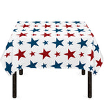Red And Blue USA Star Pattern Print Tablecloth