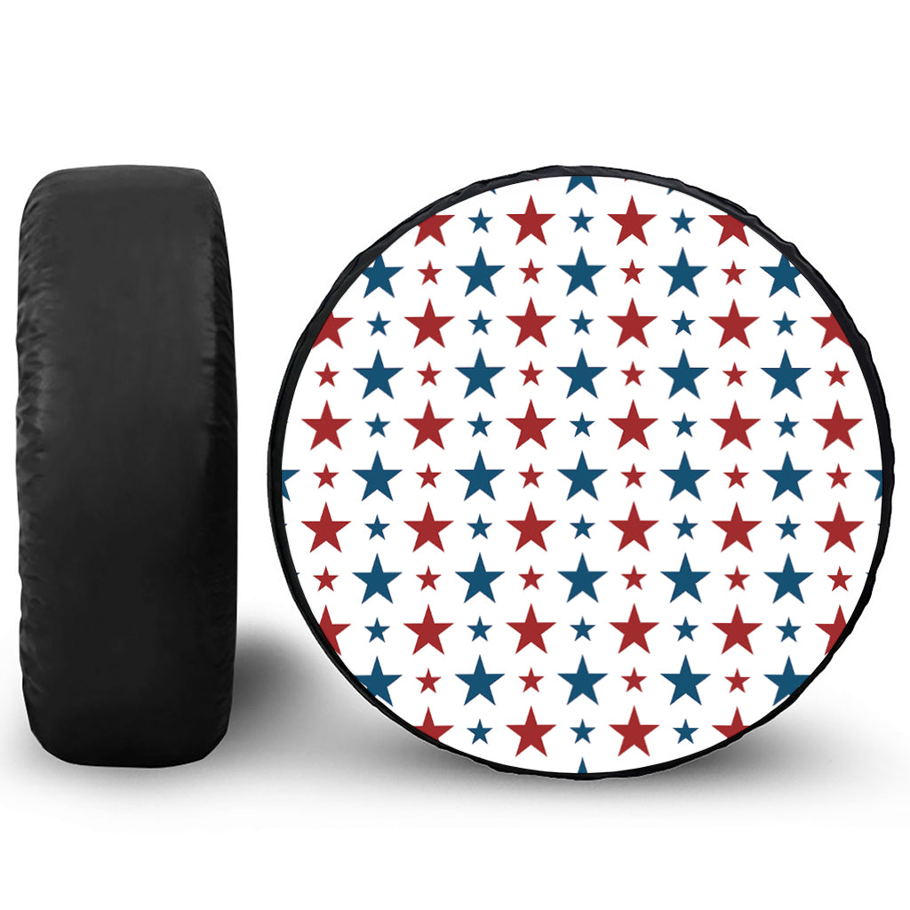 Red And Blue USA Star Pattern Print Tire Cover