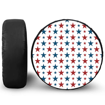 Red And Blue USA Star Pattern Print Tire Cover