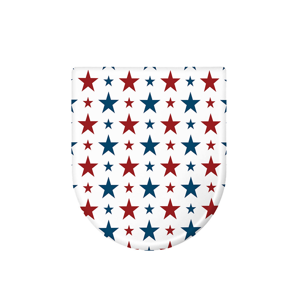Red And Blue USA Star Pattern Print Toilet Lid Cover