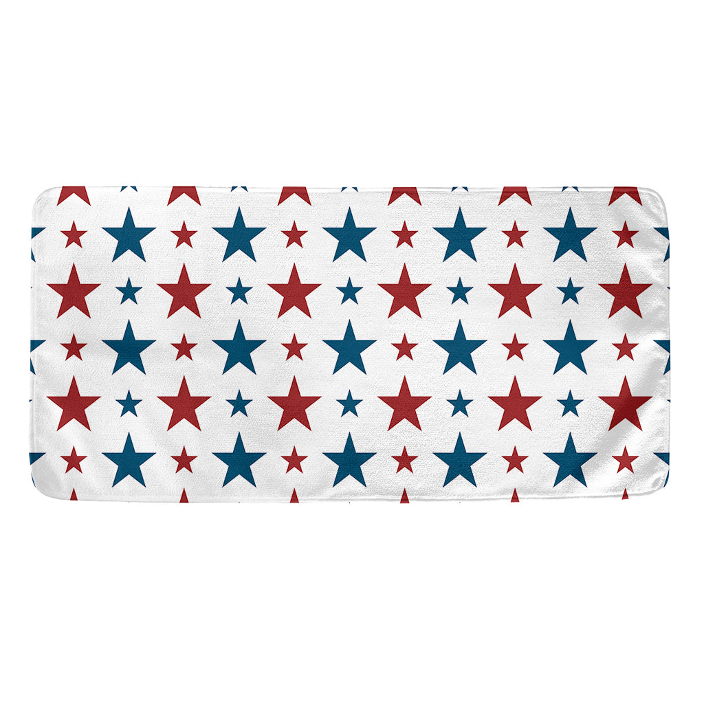 Red And Blue USA Star Pattern Print Towel