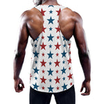Red And Blue USA Star Pattern Print Training Tank Top