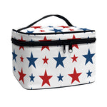 Red And Blue USA Star Pattern Print Travel Makeup Bag