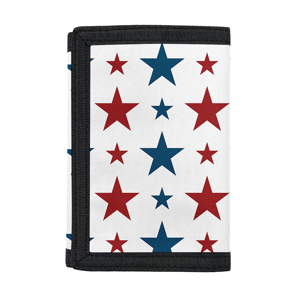 Red And Blue USA Star Pattern Print Trifold Wallet