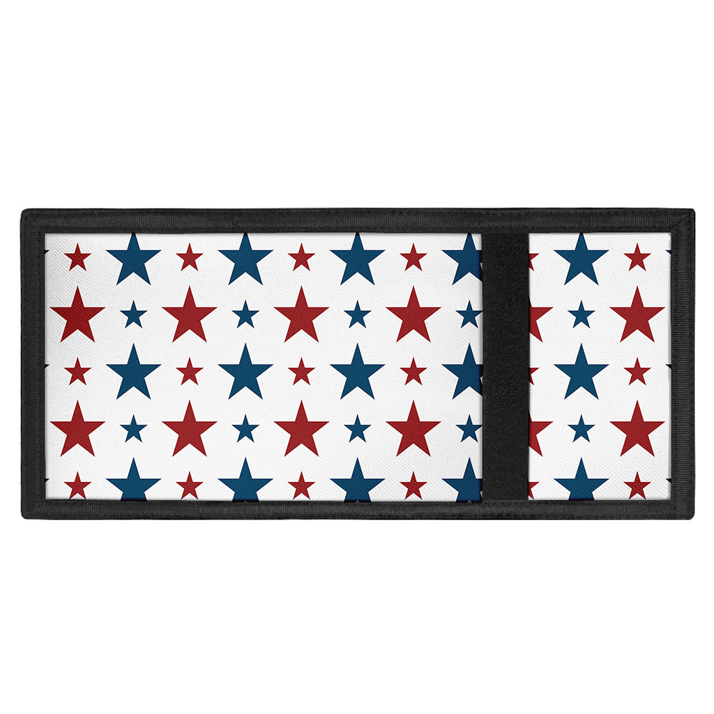 Red And Blue USA Star Pattern Print Trifold Wallet