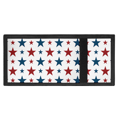 Red And Blue USA Star Pattern Print Trifold Wallet