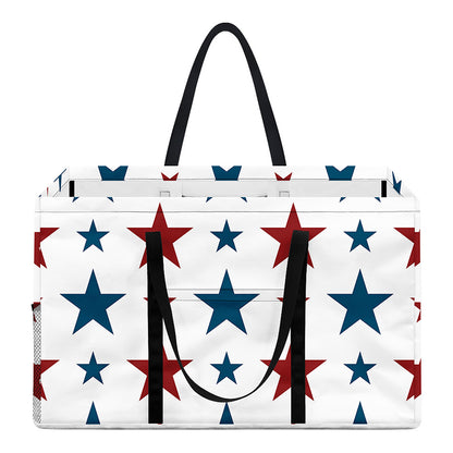 Red And Blue USA Star Pattern Print Utility Tote Bag