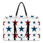 Red And Blue USA Star Pattern Print Utility Tote Bag