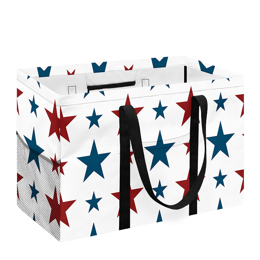 Red And Blue USA Star Pattern Print Utility Tote Bag