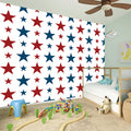 Red And Blue USA Star Pattern Print Wall Sticker