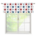Red And Blue USA Star Pattern Print Window Valance