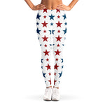 Red And Blue USA Star Pattern Print Women's Leggings