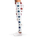 Red And Blue USA Star Pattern Print Women's Leggings