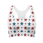 Red And Blue USA Star Pattern Print Women's Sports Bra