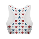 Red And Blue USA Star Pattern Print Women's Sports Bra