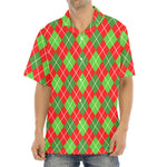 Red And Green Argyle Pattern Print Aloha Shirt