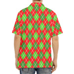 Red And Green Argyle Pattern Print Aloha Shirt