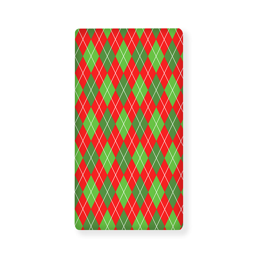 Red And Green Argyle Pattern Print Baby Crib Sheet
