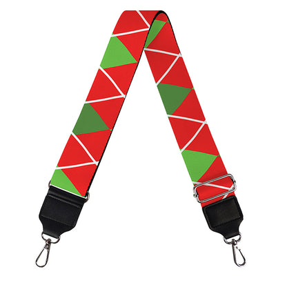 Red And Green Argyle Pattern Print Bag Strap