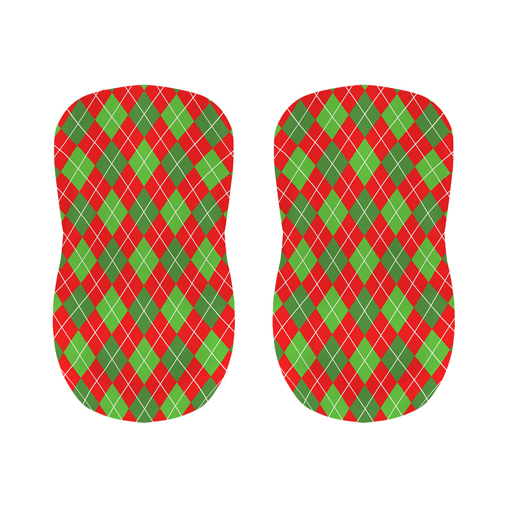 Red And Green Argyle Pattern Print Bar Stool Covers