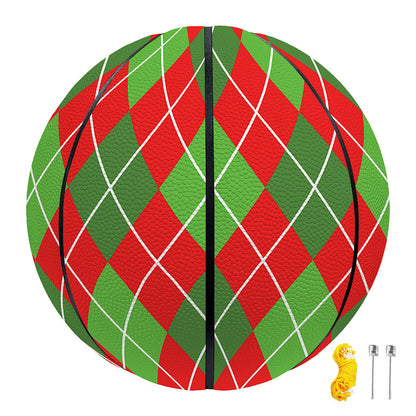 Red And Green Argyle Pattern Print Basketball