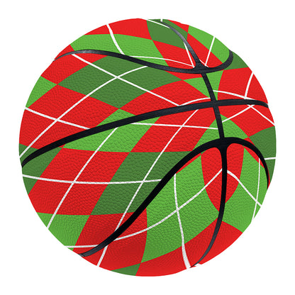 Red And Green Argyle Pattern Print Basketball