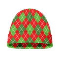 Red And Green Argyle Pattern Print Beanie