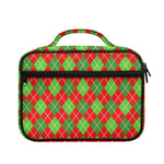 Red And Green Argyle Pattern Print Briefcase Bible Bag