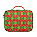 Red And Green Argyle Pattern Print Briefcase Bible Bag