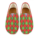 Red And Green Argyle Pattern Print Casual Shoes