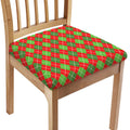 Red And Green Argyle Pattern Print Chair Cushion Cover
