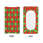 Red And Green Argyle Pattern Print Changing Pad Cover