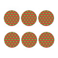 Red And Green Argyle Pattern Print Coaster Set