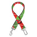 Red And Green Argyle Pattern Print Dog Seat Belt