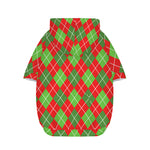 Red And Green Argyle Pattern Print Dog Zip Up Hoodie