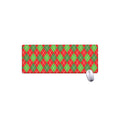 Red And Green Argyle Pattern Print Extended Mouse Pad