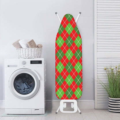 Red And Green Argyle Pattern Print Ironing Board Cover