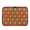 Red And Green Argyle Pattern Print Laptop Sleeve