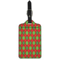 Red And Green Argyle Pattern Print Luggage Tag
