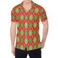 Red And Green Argyle Pattern Print Men's Shirt