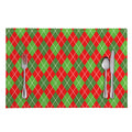 Red And Green Argyle Pattern Print Placemat