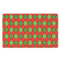 Red And Green Argyle Pattern Print Polyester Doormat
