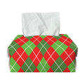 Red And Green Argyle Pattern Print Rectangle Tissue Box Cover